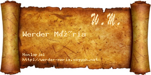 Werder Mária névjegykártya